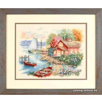 Набор для вышивания Dimensions Спокойный дом у озера 35230