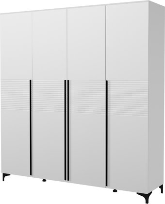 Шкаф распашной Bravo Мебель Брента ШР-4 (белый снег/лак белый)