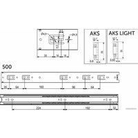 Шариковые направляющие AKS L-500 h=35