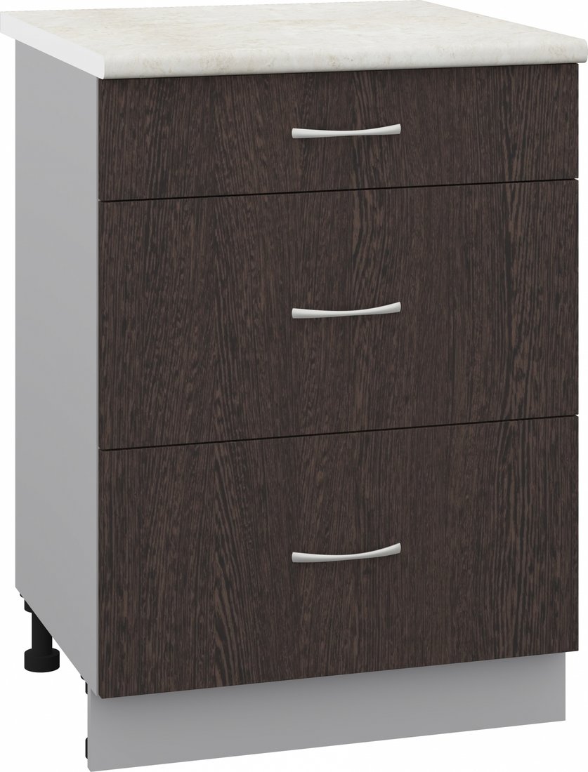 

Шкаф напольный Кортекс-мебель Корнелия Лира НШ60р3ш (венге/королевский опал)