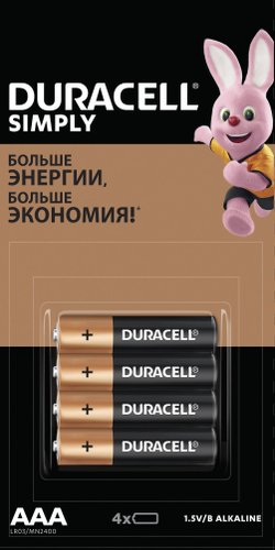 Батарейка DURACELL Simply AAA LR03 4 шт.