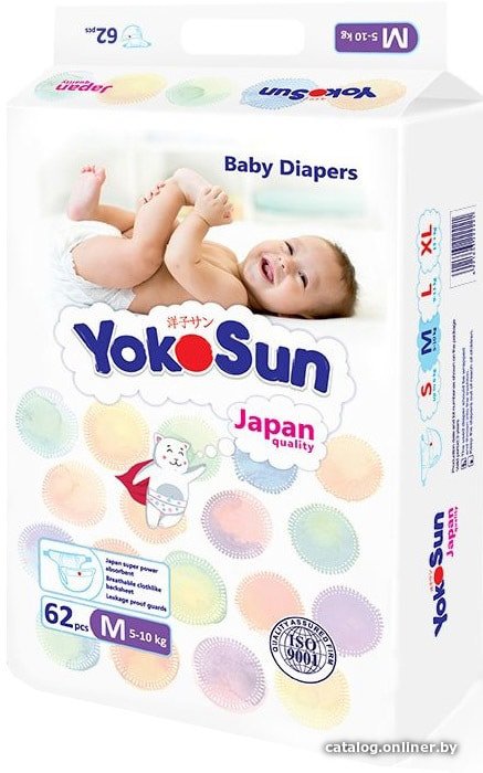 Подгузники YokoSun M 5-10 кг (62 шт)