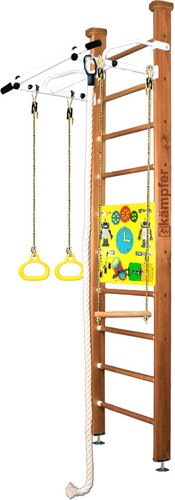 Детский спортивный комплекс Kampfer Helena Ceiling Busyboard (стандарт, ореховый/бизиборд желтый)