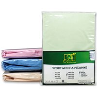 Простыня Альвитек Поплин однотонный на резинке 140x200x25 ПР-ПО-Р-140-САЛ (салатовый)