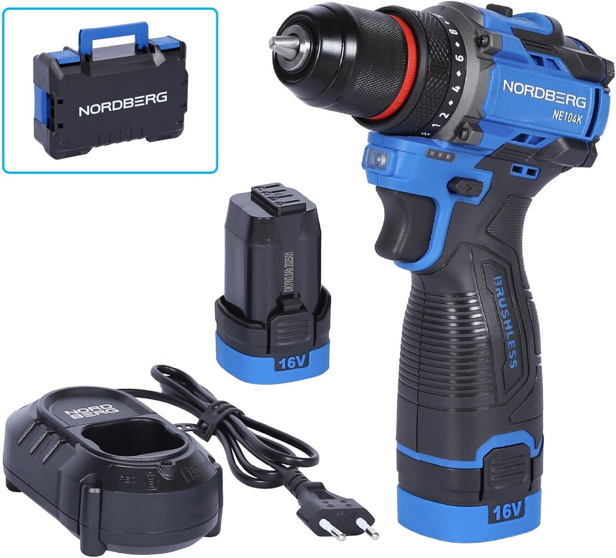 

Дрель-шуруповерт Nordberg NE104K (с 2-мя АКБ, кейс)