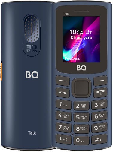 

Кнопочный телефон BQ BQ-1862 Talk (синий)