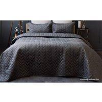 Набор текстиля для спальни Vip Camilla 240-260 (косичка, темно-серый)