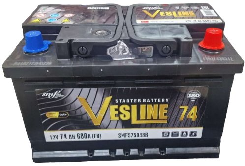

Автомобильный аккумулятор Vesline 680A R+ низ. (74 А·ч)