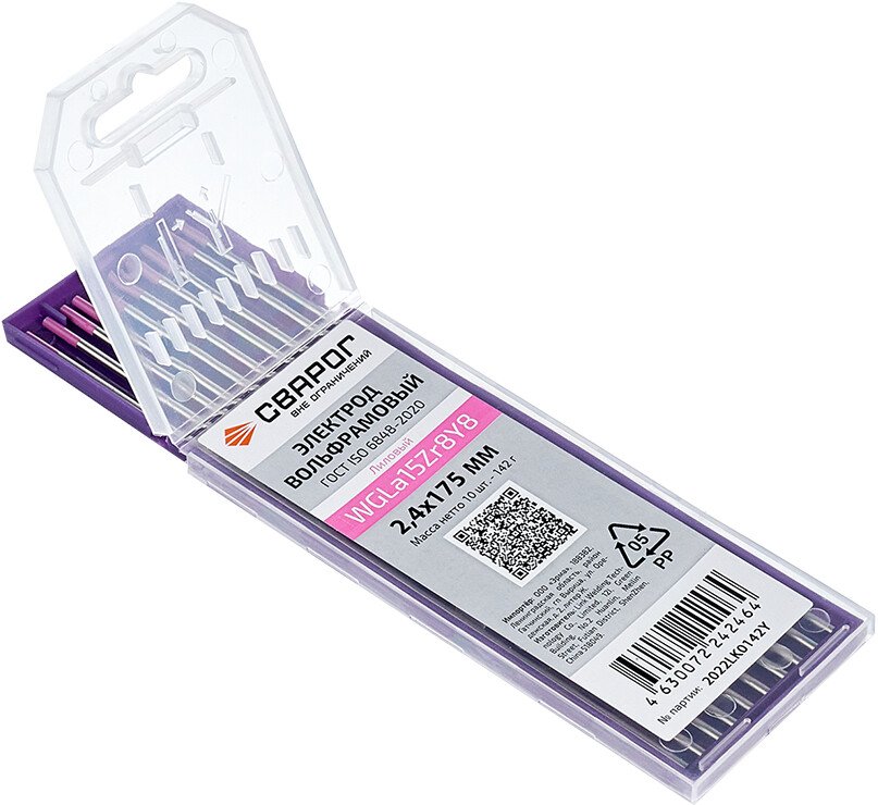 

Электрод Сварог WGLa 15Zr8Y8 D 2.4x175 99572