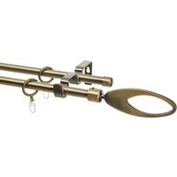 Карниз для штор Sundays Home Лайт Эллипс 16мм+16мм двухрядный (антик, 1.6м)