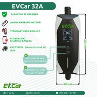 Зарядная станция EVCar Tesla NACS B3 6-32A Wi-Fi (7кВт, 1 фаза, сменные вилки)