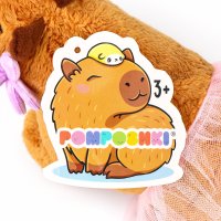 Классическая игрушка Pomposhki Капибара с цветочком 10128062