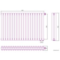 Стальной трубчатый радиатор Сунержа Эстет-00 EU50 500х855 19 секций (состаренная бронза)