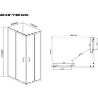 Душевой уголок Aquabath AB-04F-1180-2000