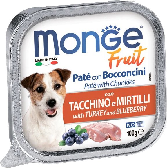 

Пресервы Monge Dog Fruit с индейкой и черникой (100 г)