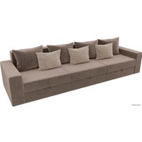 Диван Лига диванов Мэдисон Long 106176 (велюр, коричневый/коричневый/бежевый)