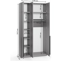 Шкаф распашной Soma Lord Black 3-х створчатый 120x240 (серый)