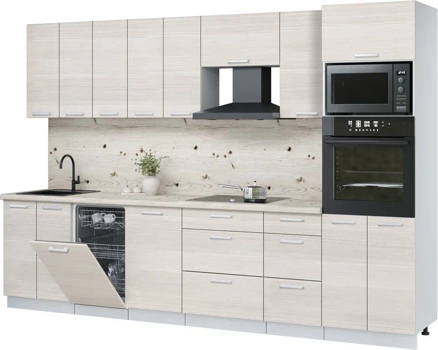 

Готовая кухня Интерлиния Мила Лайт 3.1-ПМ3 (вудлайн кремовый/вудлайн кремовый/бискайская сосна)