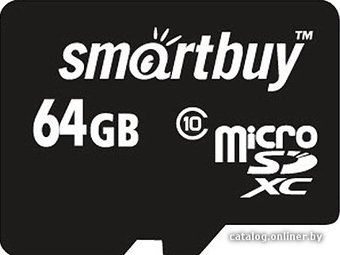 Карта памяти SmartBuy microSDXC (Class 10) 64GB + SD-адаптер (SB64GBSDCL10-01)