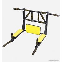 Турник с брусьями Central Sport Мультихват 3 в 1 c доской для отжиманий (черный/желтый)