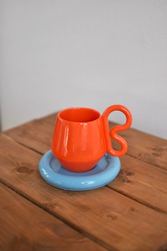 Чашка Ceramicmay с блюдцем 250 мл (цветной)