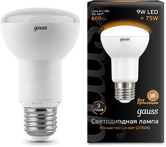 

Светодиодная лампочка Gauss E27 9Вт 2700K [106002109]