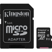 Карта памяти Kingston Canvas Select SDCS/64GB microSDXC 64GB (с адаптером)