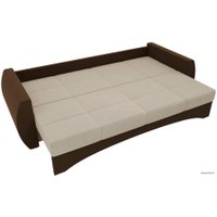 Диван Лига диванов Сатурн 28171 (микровельвет, бежевый/коричневый)