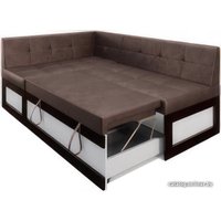 Угловой диван Мебель-АРС Нотис левый 207x82x132 (серо-шоколадный Star Velvet 60 Cofee)