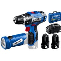 Дрель-шуруповерт Зубр Профессионал DL-121-22F (с 2-мя АКБ, LED фонарь, кейс) в Пинске