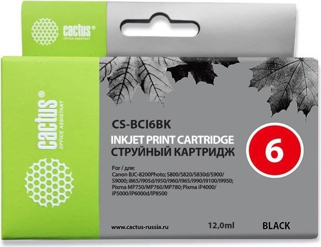 

Картридж CACTUS CS-BCI6BK (аналог Canon BCI6BK)
