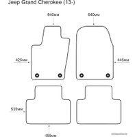 Комплект ковриков для авто Alicosta Jeep Grand Cherokee 13- (салон, ЭВА ромб, серый)