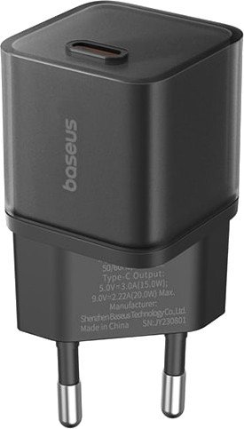 Сетевое зарядное Baseus GaN5S Fast Charger 1C 20W EU P10162503113-00 (черный)