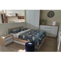 Кровать MLK Лори с ящиками 160х200 (дуб сонома/белый)