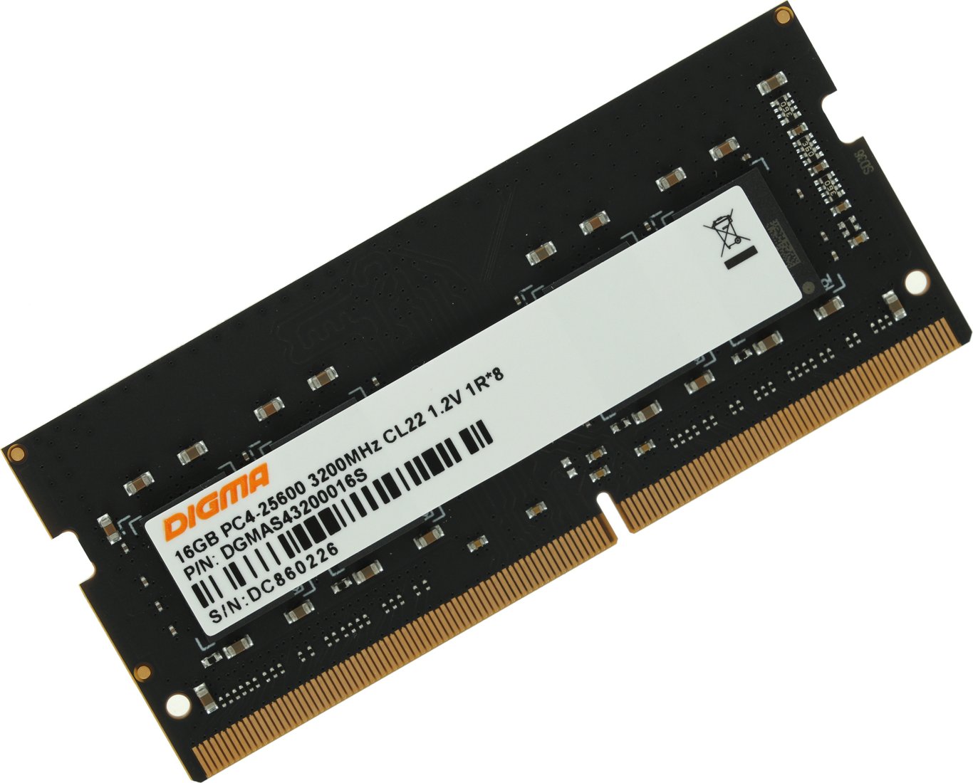 

Оперативная память Digma 16ГБ DDR4 SODIMM 3200 МГц DGMAS43200016S