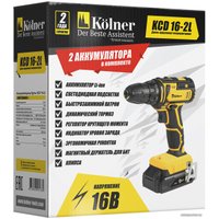 Дрель-шуруповерт Kolner KCD 16-2L (с 2-мя АКБ)