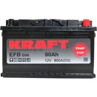 Автомобильный аккумулятор KRAFT EFB 80 R+ (80 А·ч)