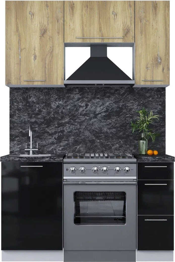 

Кухонный модуль Интерлиния Мила Пластик 1.4 А (дуб эпоксид/черный/кастилло темный)