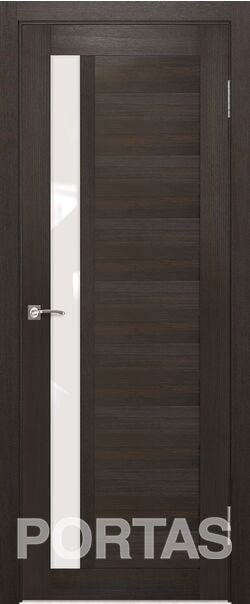 

Межкомнатная дверь Portas S28 70x200 (орех шоколад, стекло lacobel белый лак)