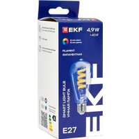 Светодиодная лампочка EKF Connect E27 4.9Вт 2700К ST64 RGB