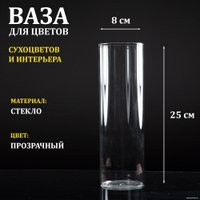Ваза Элетех Тубо 8x25 4840900076 (прозрачный)