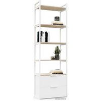 Стеллаж Crafto Квентин Мини Лофт 06 600x320x1900 (белый/каштан)