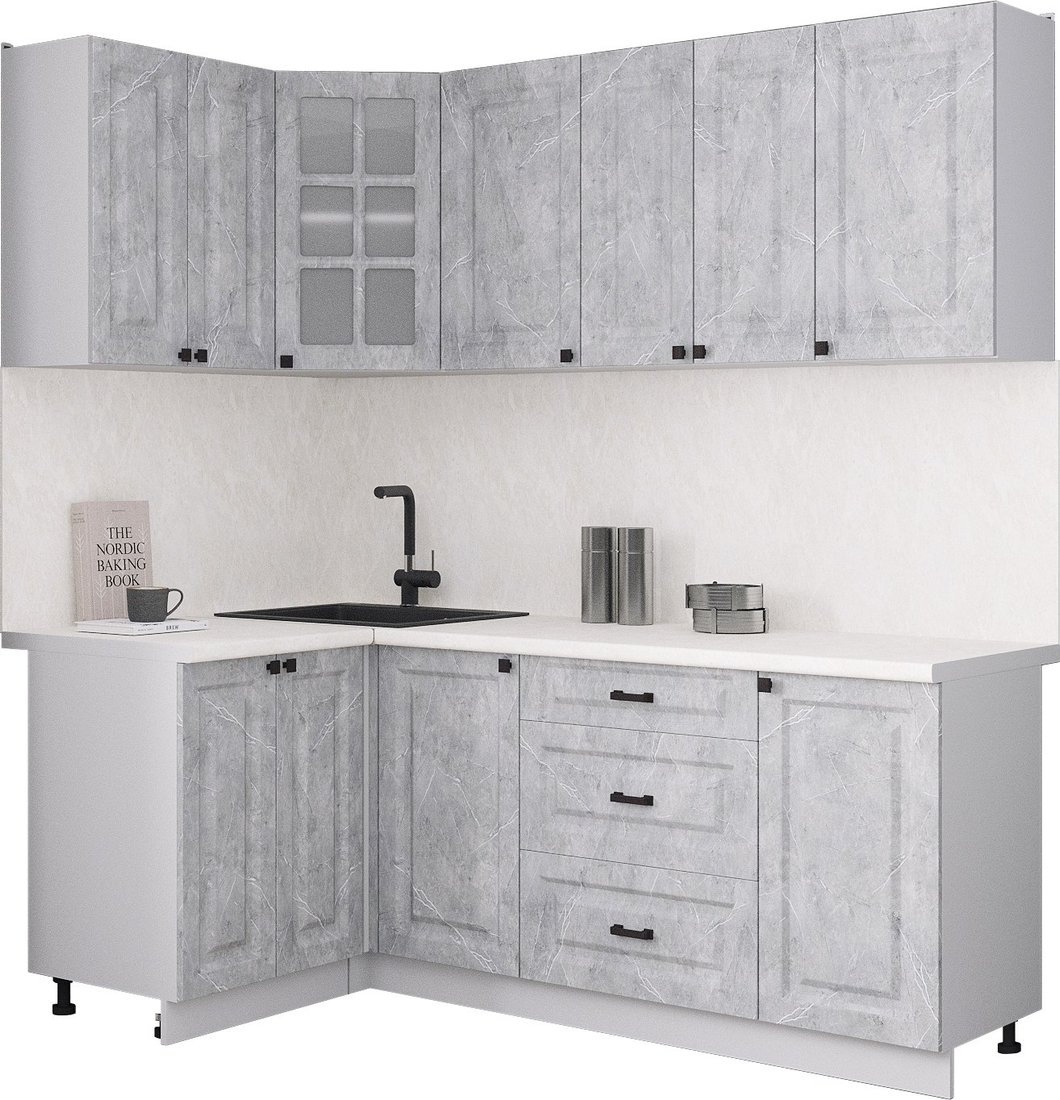 

Готовая кухня Интерлиния Мила Деко 1.2x2.0 (керамика/керамика/опал светлый)