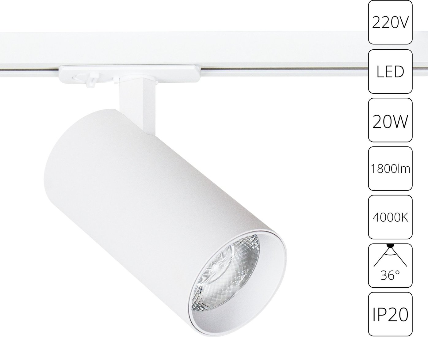 

Трековый светильник Arte Lamp Bene A1947PL-1WH