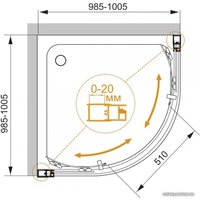 Душевой уголок Cezares Momento-R-2-100-C-Cr