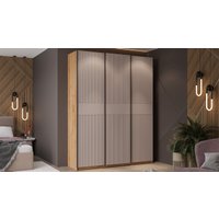 Шкаф-купе Трия Оскар Хилтон Т2 1800 271091 (ручка черная/дуб крафт золотой/кашемир сатин)