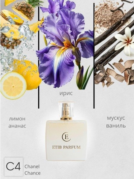

Туалетная вода ETIB Parfum аналоговый парфюм Chanel Chance C4 EdP (15 мл)