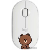 Мышь Logitech M350 Pebble Line Friends Brown (белый)