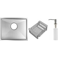 Кухонная мойка Schtoff Undermount Best Decor Silver 5545 + коландер KR-1 GREY + дозатор SD-1 SILVER