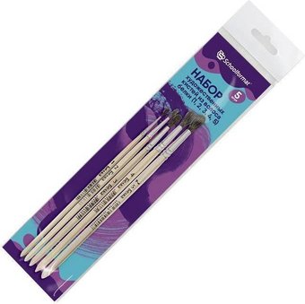 Набор кистей Schoolformat Белка 1, 2, 3, 4, 5 НКБХК-5